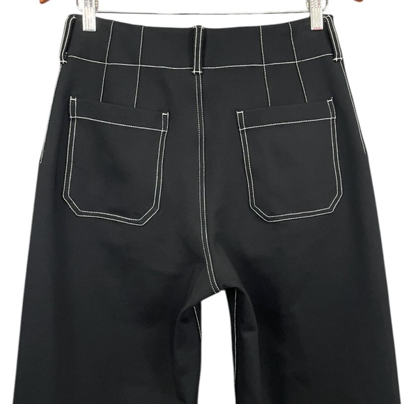 Anthropologie Maeve The Colette Cropped Wide Leg Contrast Stitch Edition Black - Picture 8 of 16